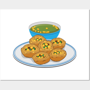 Pani Puri Gol Gappa Green Chutney India Pakistan Food Lovers Posters and Art